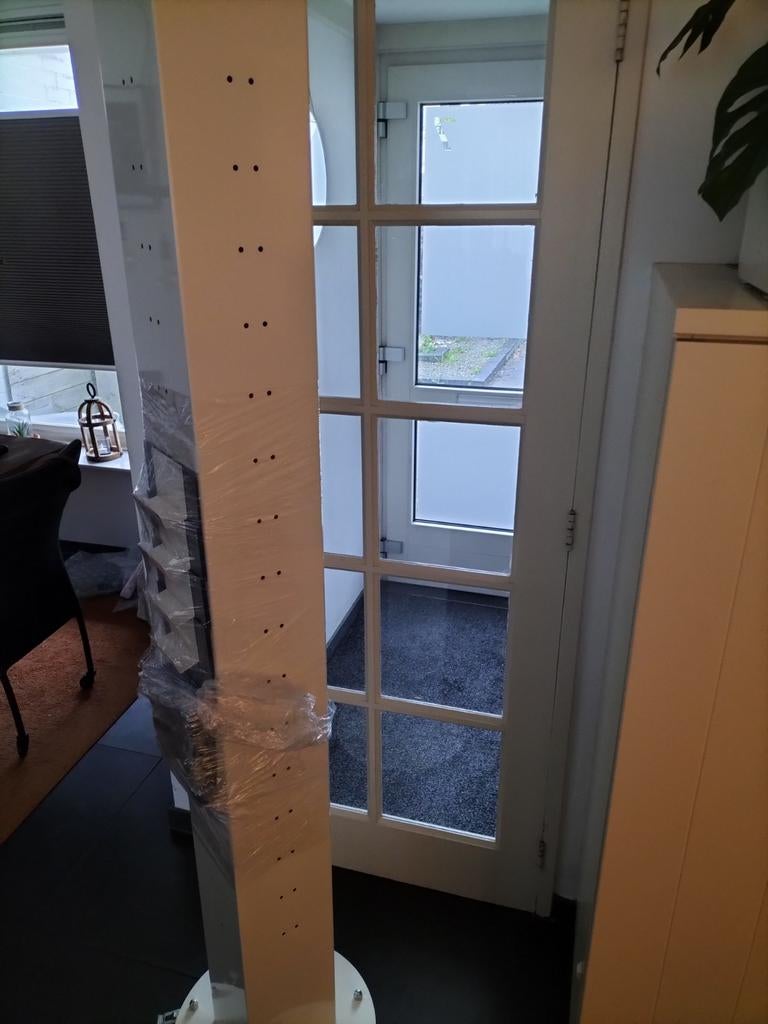 Sieraden toren wit wieltjes display haken spiegel draaibaar, Ophalen, Nieuw