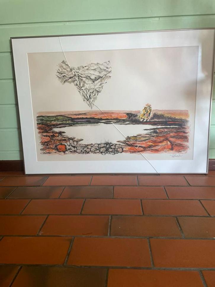 George Schreiber - The Thinker, Litho, Gesigneerd, Antiek en Kunst, Kunst | Etsen en Gravures, Ophalen