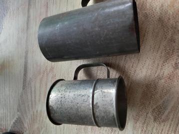 Koffie maatje - 2 stuks -metaal beschikbaar voor biedingen