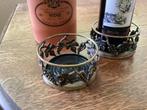 2 Bronzen Flessen-coasters en 1 Terracotta Flessen-koeler., Ophalen of Verzenden
