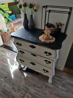 Buikkastje zwart wit, Huis en Inrichting, Kasten | Ladekasten, Gebruikt, 3 of 4 laden, Minder dan 100 cm, 25 tot 50 cm