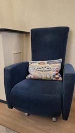 Relaxfauteuil stof blauw. In zeer goede staat., Huis en Inrichting, Fauteuils, Ophalen, Gebruikt