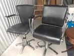 Zwarte kapperstoelen - set van 2, Ophalen of Verzenden, Gebruikt, Zwart, Twee