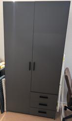 Kledingkast 2-deurs antraciet | 200x98,5x50, Huis en Inrichting, Kasten | Kledingkasten, Ophalen, 150 tot 200 cm, Zo goed als nieuw