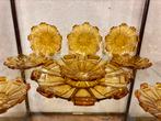 Art deco gebakstel amber persglas compleet, Verzenden