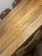 Houten eettafel met stoelen, Ophalen, 100 tot 150 cm, Eikenhout, Zo goed als nieuw