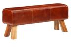 Leather Turnbock / Bench – Brown / Leer Bokbank, Ophalen, Minder dan 50 cm, 100 tot 125 cm, Zo goed als nieuw