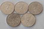5 stuks zilveren rijksdaalders Juliana, Koningin Juliana, Setje, Zilver, Ophalen of Verzenden