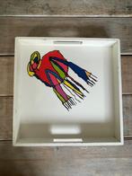 Dienblad moderne kunst cobra stijl / Kado met een boodschap., Huis en Inrichting, Ophalen, Gebruikt, Vierkant, Hout