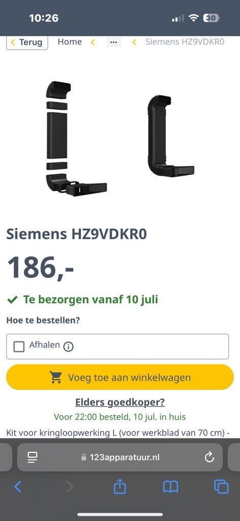Siemens HZ9VDR0 kringloopwerking kookplaat met afzuiging, Witgoed en Apparatuur, Kookplaten, Nieuw, Inbouw, Inductie, 4 kookzones