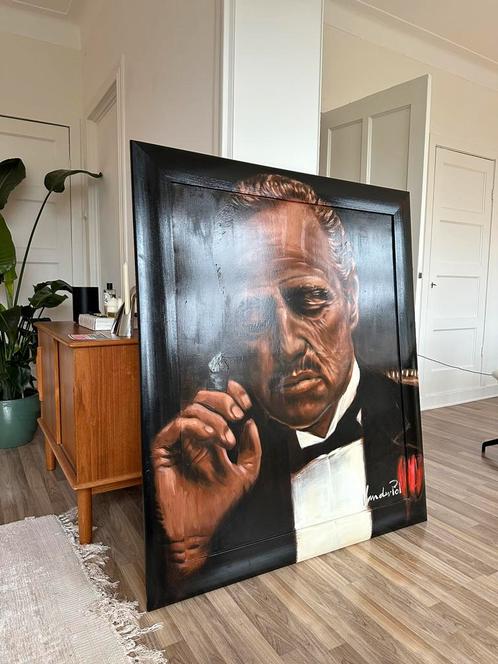 Prachtig Schilderij Marlon Brando / The Godfather (vd Pol), Antiek en Kunst, Kunst | Schilderijen | Modern, Ophalen