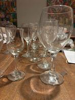 Diverse glazen: champagne, wijn, jenever, sterke drank, Ophalen, Gebruikt