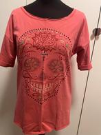 Roze T-shirt met Doodskop Print maat S/M, Only, Ophalen of Verzenden, Korte mouw, Roze