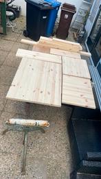 Restanten stukken dikke massief Grenen Timmerpanelen planken, Doe-het-zelf en Verbouw, Platen en Panelen, Ophalen, 20 tot 50 mm
