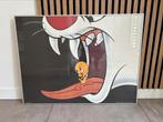 Schilderij poster Looney Tunes Tweety en Sylvester, Foto of Poster, 75 tot 100 cm, Zo goed als nieuw, 50 tot 75 cm