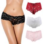 Sexy bloemenkanten panty 4in1 doos AS-N-44, Verzenden, Overige kleuren, Slip