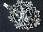 Grote zilv. vintage BAS hanger - ridder te paard met draak, Sieraden, Tassen en Uiterlijk, Antieke sieraden, Verzenden, Zilver