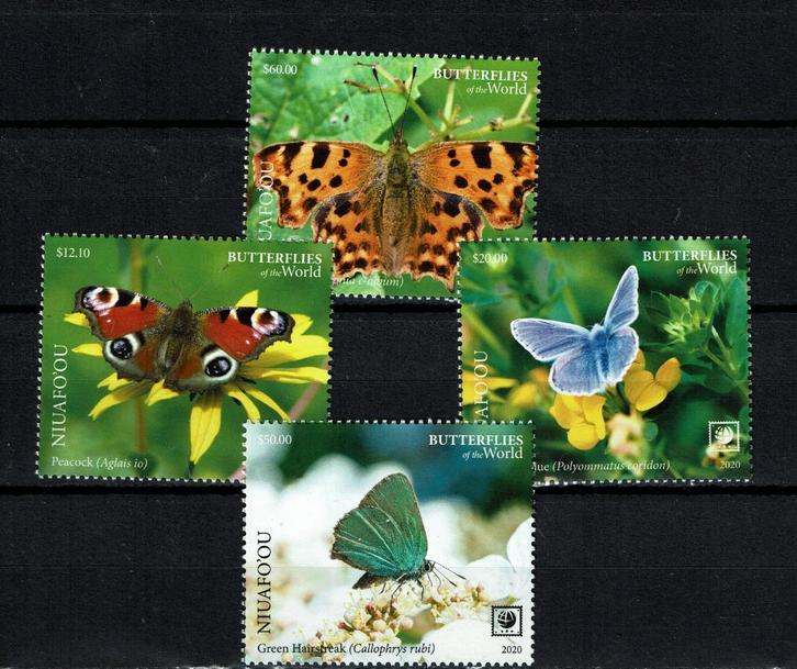 niuafo'ou 2020 pf serie vlinders insecten butterflies, Postzegels en Munten, Postzegels | Thematische zegels, Postfris, Dier of Natuur