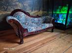 Autentieke Mini Sofa / halbankje voor Poppen of kleine Hond, Ophalen of Verzenden, Eenpersoons, Hout, Minder dan 150 cm