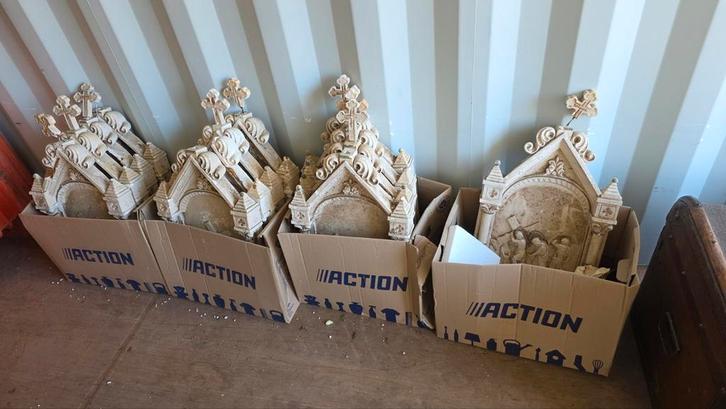 Antieke Franse Gipsen Statieweg, Antiek en Kunst, Antiek | Religie, Ophalen