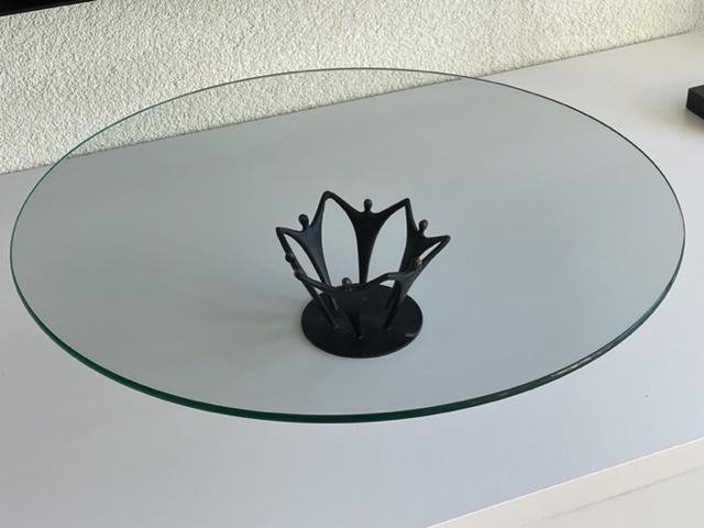 Glazen decoratieve schaal op voet, Huis en Inrichting, Woonaccessoires | Schalen en Manden, Ophalen, Schaal, Rond, Glas