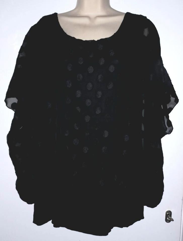 Tuniek maat 46, Kleding | Dames, Grote Maten, Zo goed als nieuw, Blouse of Tuniek, Zwart, Ophalen of Verzenden