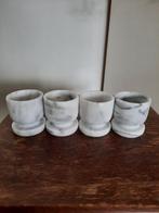 Vintage marmer eierdopjes 4x, Antiek en Kunst, Ophalen of Verzenden