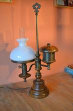 Antieke olielamp met elektra, Antiek en Kunst, Antiek | Lampen, Ophalen of Verzenden