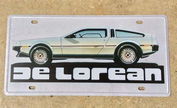 BACK TO THE FUTURE Delorean DMC auto Nummerbord, Verzamelen, Automerken, Motoren en Formule 1, Nieuw, Auto's, Ophalen of Verzenden