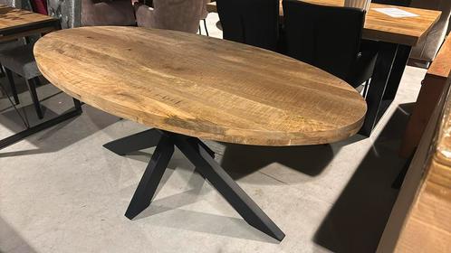 Ovaal eettafel Mangohout 180 cm NIEUW, Huis en Inrichting, Tafels | Eettafels, Zo goed als nieuw, Rond, Ophalen of Verzenden