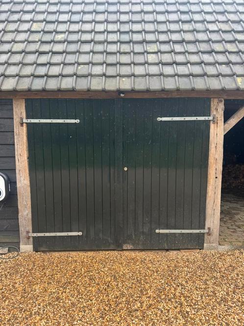 Garagedeuren, Doe-het-zelf en Verbouw, Deuren en Horren, Gebruikt, Garagedeur, 215 cm of meer, 120 cm of meer, Hout, Ophalen