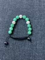 Leuke nieuwe armband met groene kralen en glinsterkralen, Met kristal, Overige materialen, Nieuw, Ophalen of Verzenden