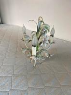 Vintage Franse Tole Chandelier - Roze en Groene Toleware, Antiek en Kunst, Antiek | Lampen, Ophalen