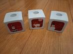 Set van 3 Kerst Kandelaars van Tupperware aardewerk., Huis en Inrichting, Woonaccessoires | Kandelaars en Kaarsen, Overige materialen