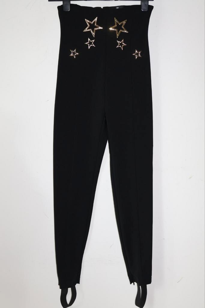 Elisabetta Franchi Legging Broek XS Gouden Details, Kleding | Dames, Broeken en Pantalons, Zo goed als nieuw, Maat 34 (XS) of kleiner