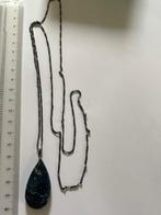 Zilveren ketting met soladiet hanger, Sieraden, Tassen en Uiterlijk, Antieke sieraden, Ophalen of Verzenden, Zilver, Hanger, Met edelsteen