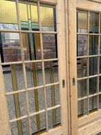 Set schuif / en-suite deuren met glas in lood 212x185cm., Antiek en Kunst, Ophalen