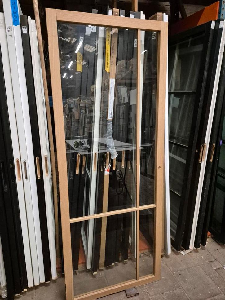 83x210cm staallook deur stomp eiken blank glas SL11, Doe-het-zelf en Verbouw, Deuren en Horren, Nieuw, Binnendeur, 200 tot 215 cm