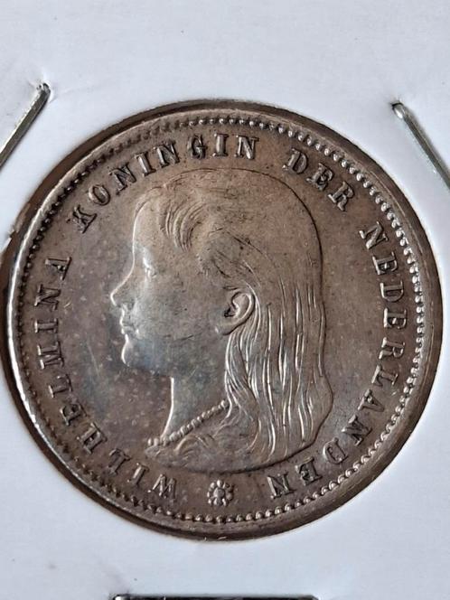 25 Cent (Kwartje) 1893 in een bijzonder mooie kwaliteit., Postzegels en Munten, Munten | Nederland, Losse munt, 25 cent, Koningin Wilhelmina