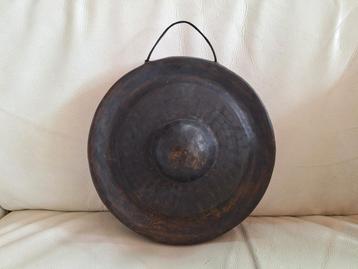 Oude, handgemaakte windgong/gong, brons, 22 cm.