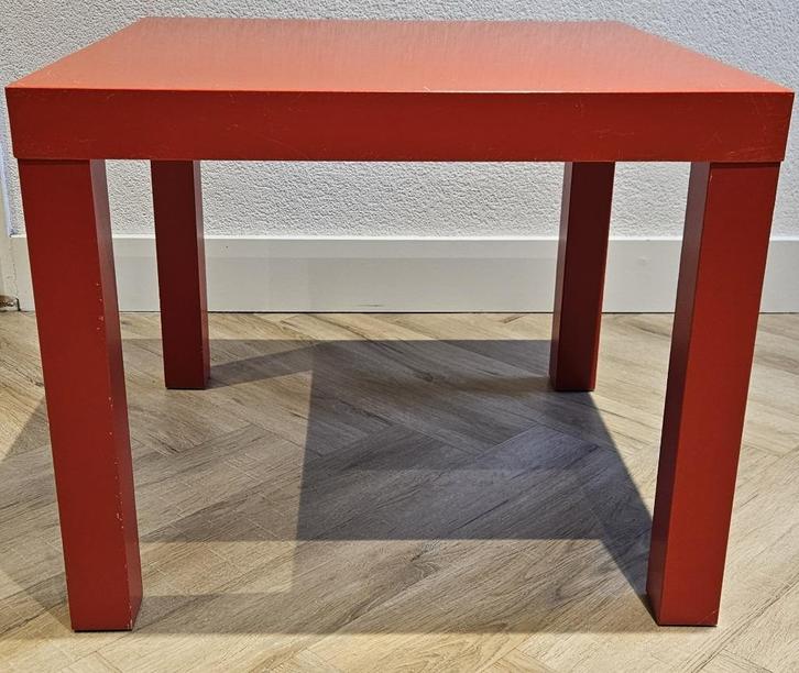IKEA LACK tafel Rood 55x55x45cm, Huis en Inrichting, Tafels | Bijzettafels, Gebruikt, Vierkant, 45 tot 60 cm, Minder dan 55 cm