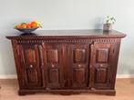Houten koloniale stijl dressoir, Ophalen, Zo goed als nieuw, 25 tot 50 cm, Met deur(en)