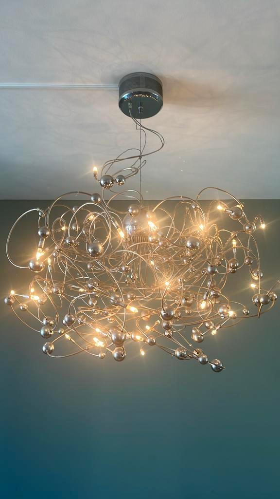 Uittrekbare Toffe Lamp, Huis en Inrichting, Lampen | Hanglampen, Gebruikt, 50 tot 75 cm, Metaal, Ophalen of Verzenden