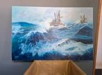 Groot schilderij. Zeegezicht. Gesigneerd E.van Weely. Zee, Antiek en Kunst, Kunst | Schilderijen | Klassiek, Ophalen