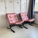 2x Siësta chair Westnofa Noorwegen Ingar Relling oud roze, Leer, Vintage, 75 tot 100 cm, Zo goed als nieuw