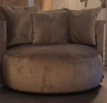 Passe Partout Draaibare Lounge Stoel - Velvet. Taupe beschikbaar voor biedingen