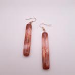 Marble brown oorhangers, Ophalen, Overige materialen, Hangers, Bruin