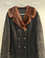 Vintage Persianer Jas met Nertskraag Maat 42-44, Ophalen of Verzenden, Zo goed als nieuw, Maat 42/44 (L), Zwart