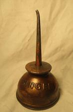 antiek Singer naaimachine olie potje van koper, Verzenden