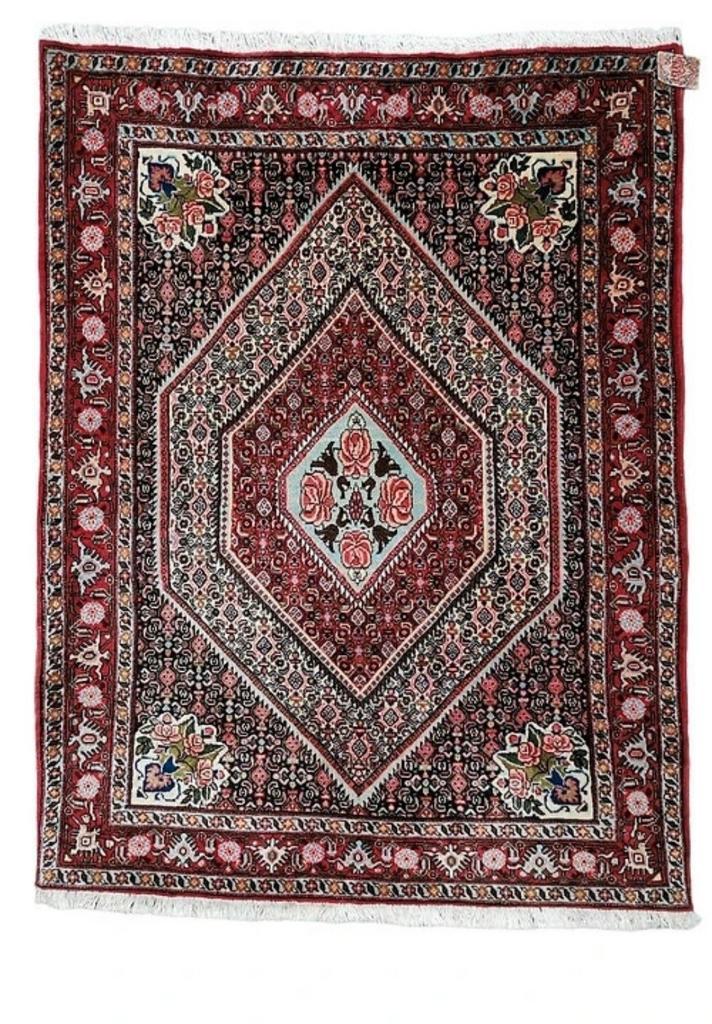 Handgeknoopt Perzisch wol Senneh tapijt roses 122x160cm, Huis en Inrichting, Stoffering | Tapijten en Kleden, Zo goed als nieuw